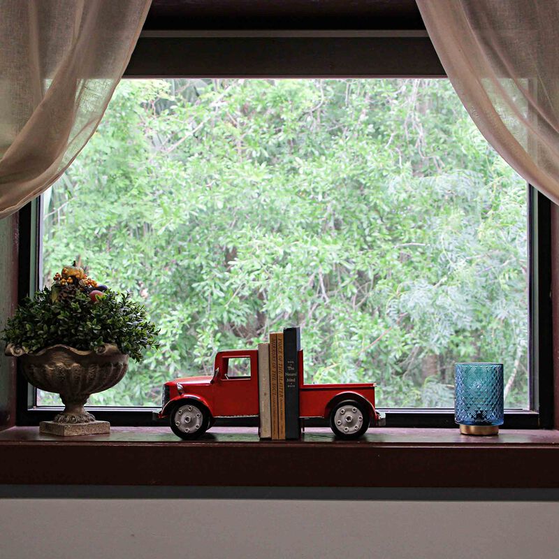 Vintage Red Pickup Truck Weathered Finish Metal Bookends Front and Back image number 6