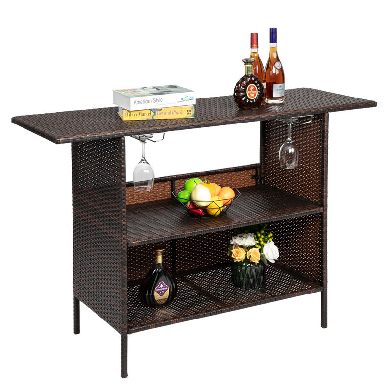 Modern Stylish Bar Table Brown Gradient Design for Home Bar, Kitchen, or Dining Area