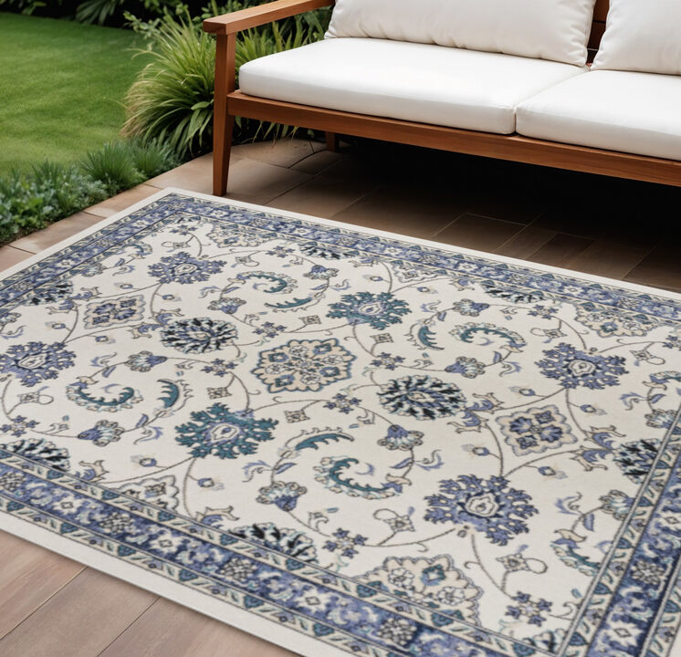 HomeRoots Floral Indoor Outdoor Area Rug
