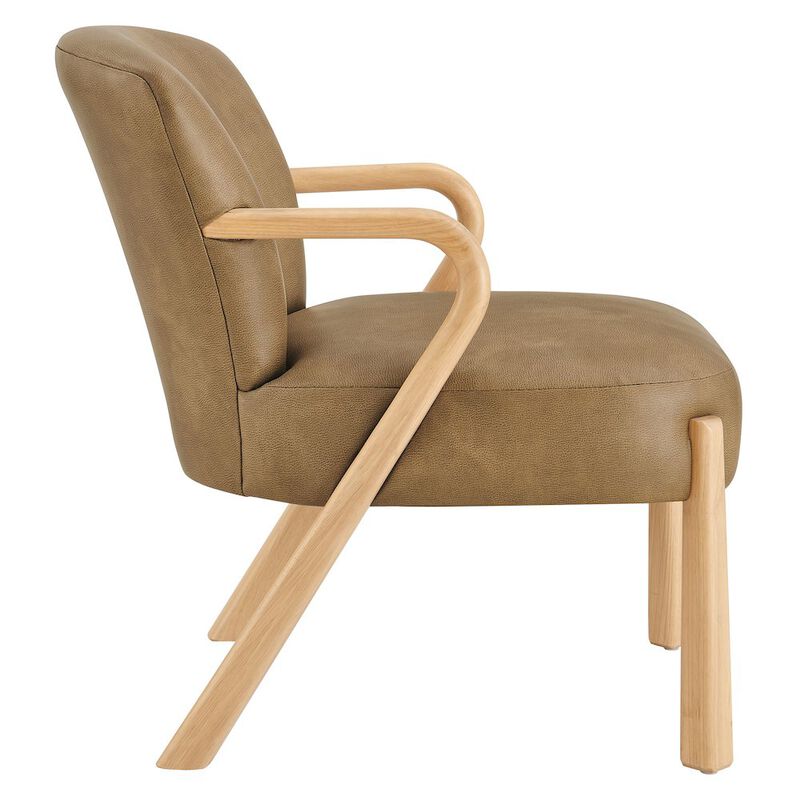 Arden Faux Leather Upholstered Accent Armchair image number 3