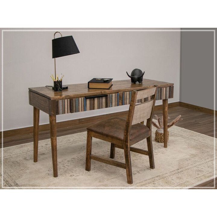 Crafters and Weavers Giza Solid Wood Writing Desk with 2 Drawers