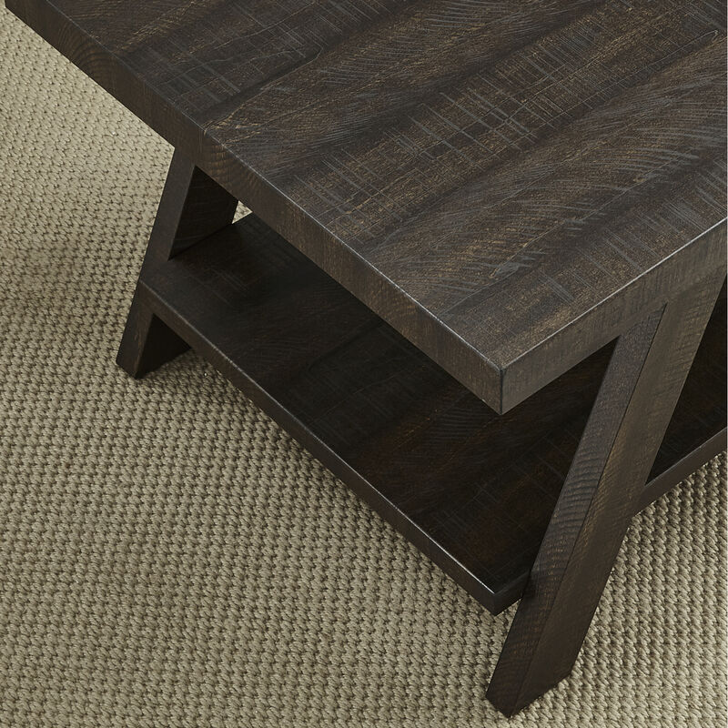 Streamdale Wood Shelf Side Table in Weathered Espresso image number 2