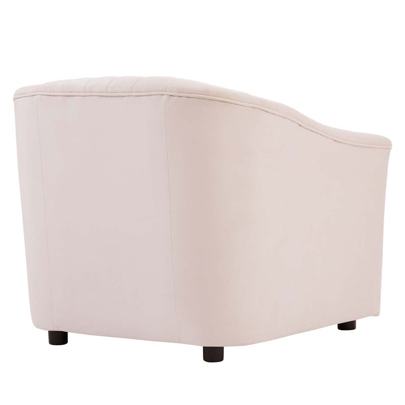Announce Performance Velvet Channel Tufted Armchair image number 3