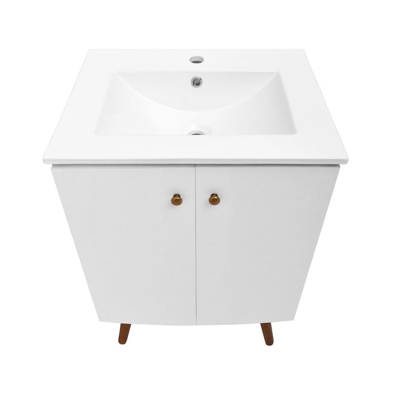 Manoir 24" Freestanding Bathroom Vanity in White with Sink Top image number 9