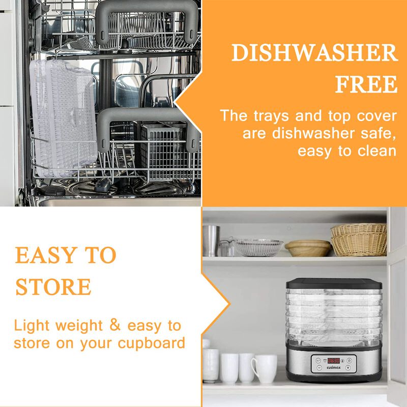 Cusimax Food Dehydrator Machine, Electric Dryer Dehydrators Machine with Digital Timer & Temperature Control, for Fruits, Meat, Vegetables image number 5