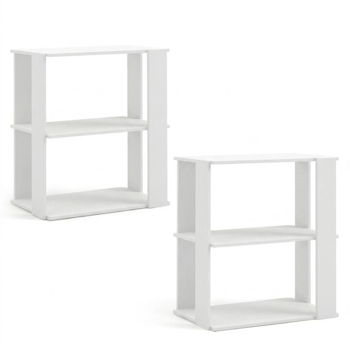 Set of 2 Stackable 3-Tier Shoe Racks with Anti-Tip Design
