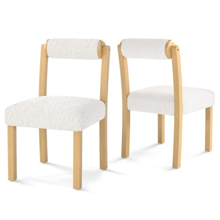 Hivvago Wooden Dining Chair with Rubber Wood Frame and Cylinder Back Set of 2