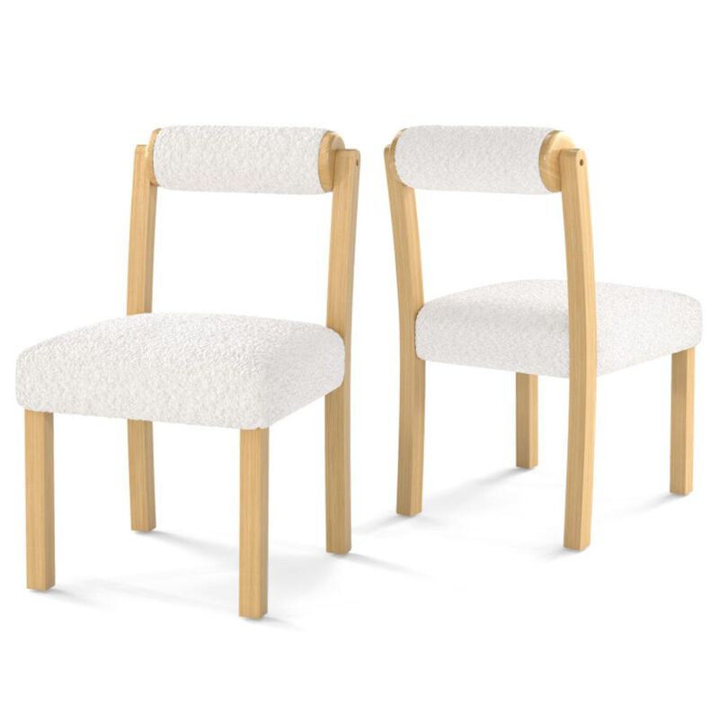 Hivvago Wooden Dining Chair with Rubber Wood Frame and Cylinder Back Set of 2