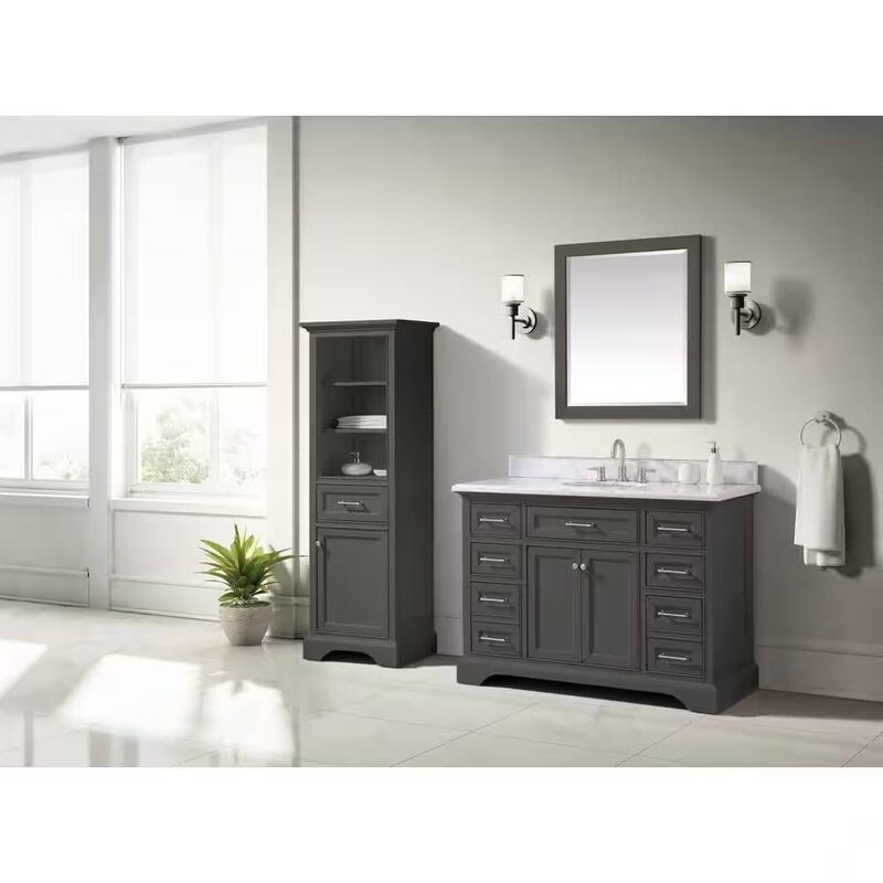 Modern Bathroom Wall Mirror with Durable Solid Wood Frame