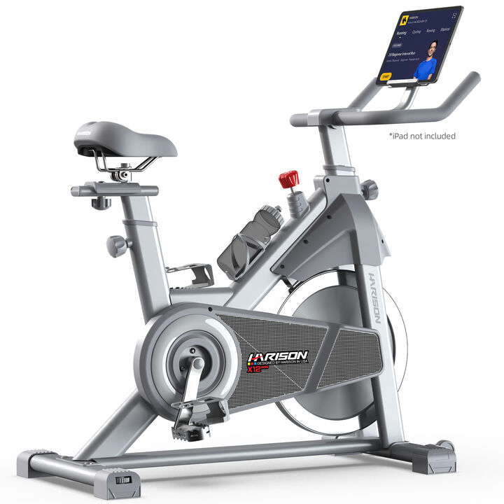 HARISON Magnetic Exercise Bike for Home 380 LB Capacity with Bluetooth, Stationary Bike with iPad Holde (HR-X12 Sliver)