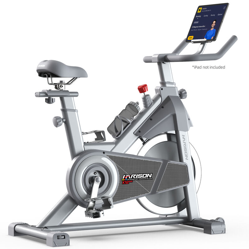 HARISON Magnetic Exercise Bike for Home 380 LB Capacity with Bluetooth, Stationary Bike with iPad Holde (HR-X12 Sliver) image number 0