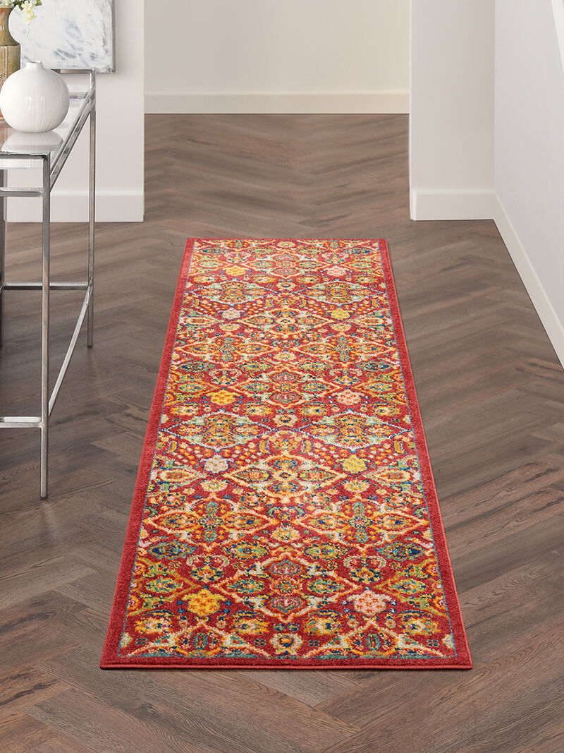 Allur ALR03 Red/Multicolor 2'3" x 7'6" Rug
