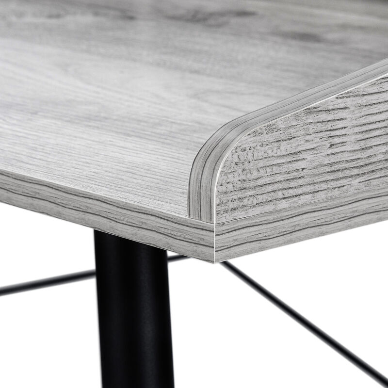 Monarch Specialties I 7541 Computer Desk, Home Office, Laptop, Storage Shelves, 48"L, Work, Metal, Laminate, Grey, Black, Contemporary, Modern