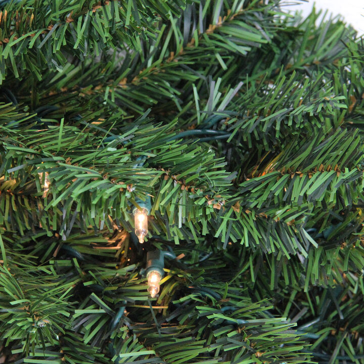 42" Pre-Lit Canadian Pine Artificial Christmas Teardrop Door Swag - Clear Lights