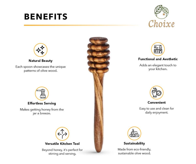 Olive Wood Honey Spoon image number 4