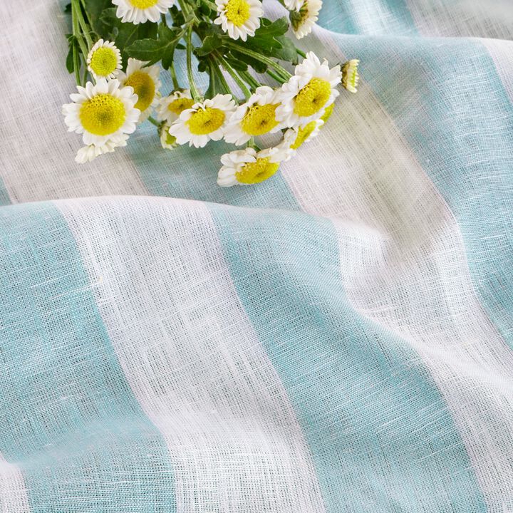 Linen Table Throw - Cabana Stripe