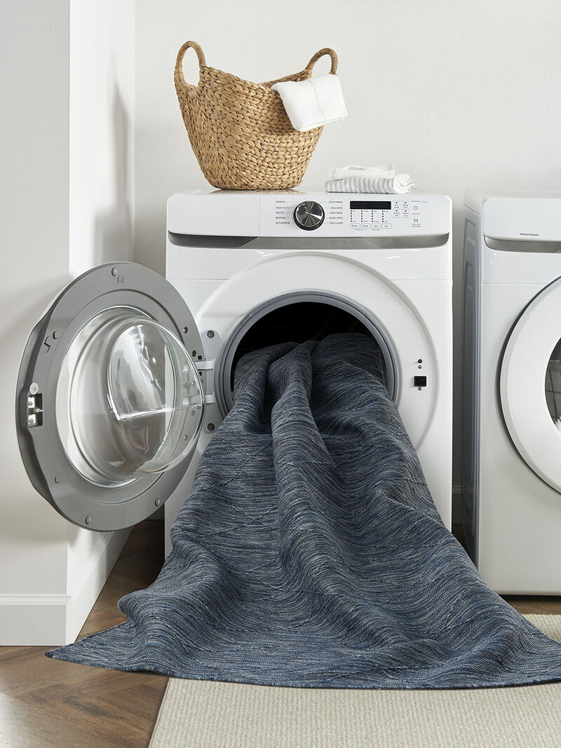 Washable Solutions WSL01 Navy/Blue 9' x 12' Rug