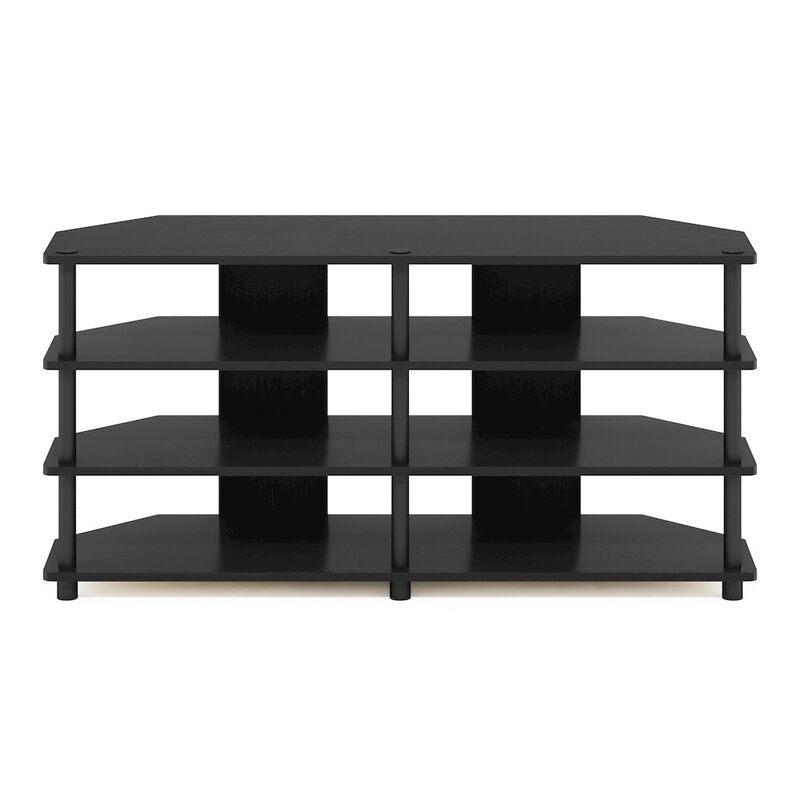 Econ Easy Assembly 4-Tier Corner TV Stand for TV up to 55-Inch, Blackwood/Black