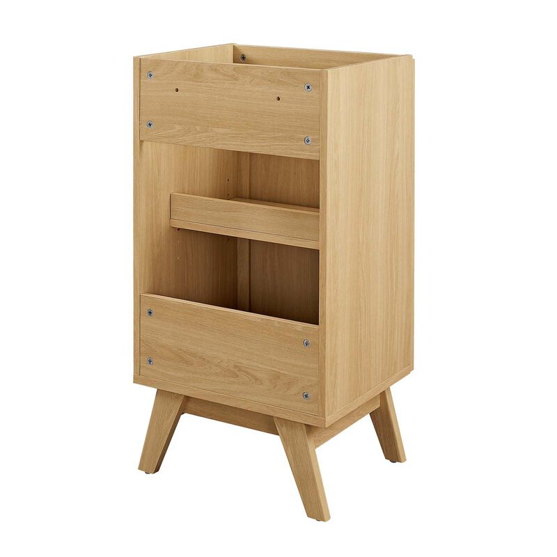 Modway Soma Rattan Weave Bathroom Vanity Cabinet (Sink Basin Not Included), 18 Inch, Oak image number 4