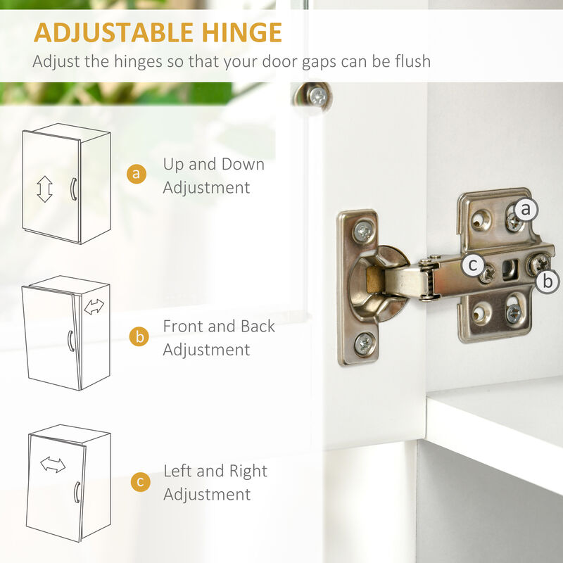 Freestanding Wooden Hutch for Kitchen Storage Space with Adjustable Shelves