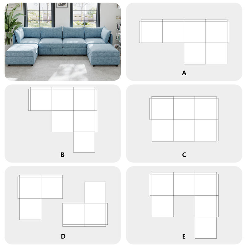 Vepwaf Modular Sectional Sofa image number 5