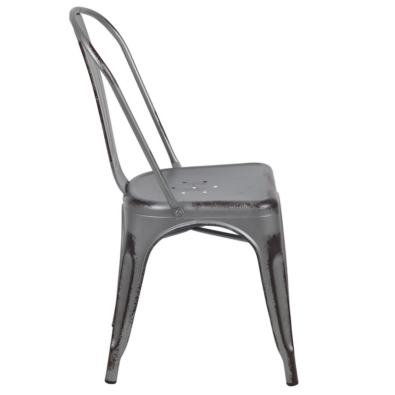 Distressed Copper Metal Chair image number 8