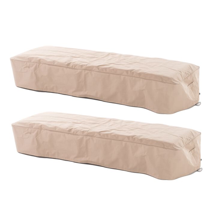 Phil Outdoor Fabric Chaise Lounge Covers, Set of 2