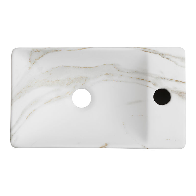 Felix 15 in. W x 8 in. D Modern Wall Mounted Rectangular Ceramic Mini Sink