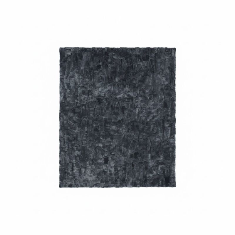 Gray Rex Rabbit Fur Rug, Real Rabbit Hair Carpet, Handmade Shaggy Area Rug, Soft Fluffy Rug for Living Room, Custom Size Available image number 0