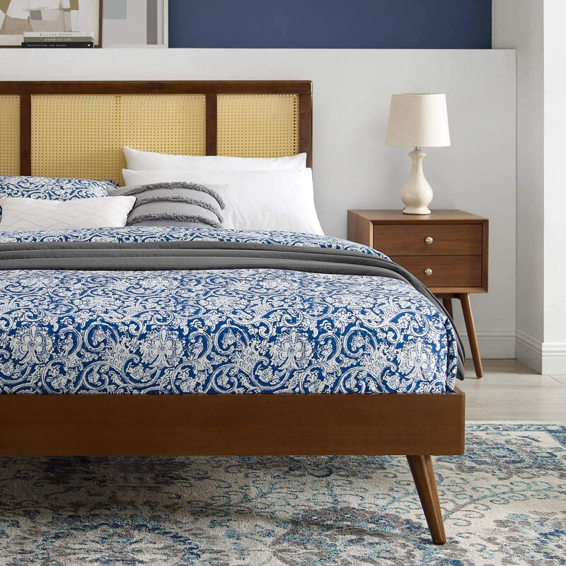 Modway - Kelsea Cane and Wood King Platform Bed with Splayed Legs image number 9