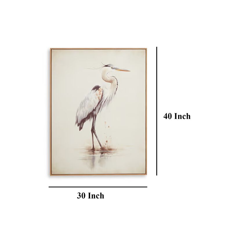 Accent Framed Wall Art Set of 2, 30x40, Painted Canvas of Heron Birds image number 4