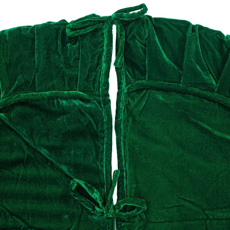 Vickerman 84" Plush Emerald Green Velvet Christmas Tree Skirt image number 2