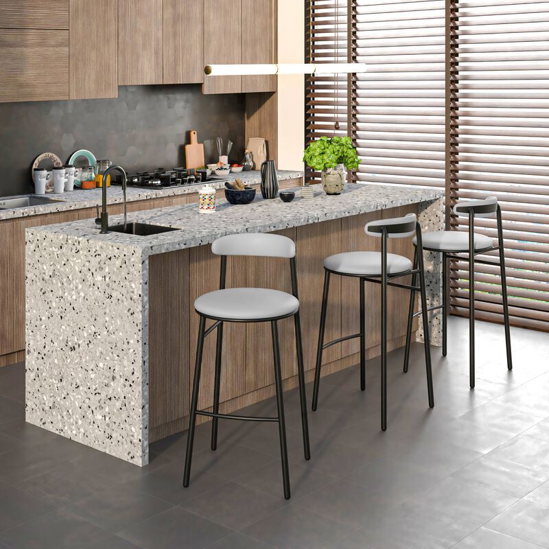 LeisureMod Lume Collection Modern Bar Stool