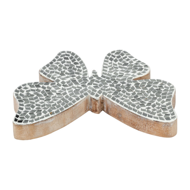 8" Mosaic Butterfly, White image number 4
