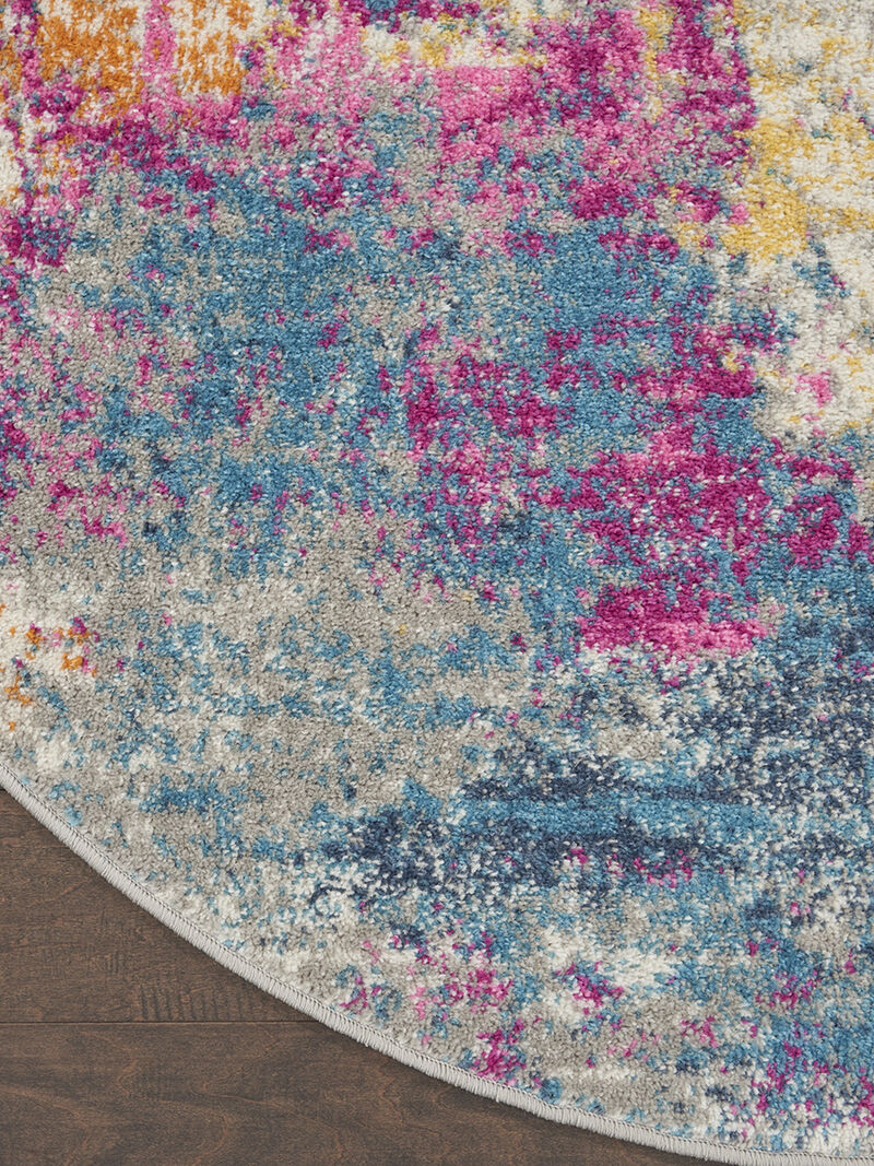 Passion PSN36 Ivory/Multicolor 4' x Round Rug image number 2