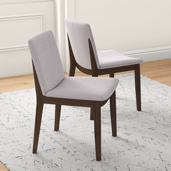 Merax Modern Laura Mid-Century Modern Solid Wood Dining Chair Set with Upholstered Fabric