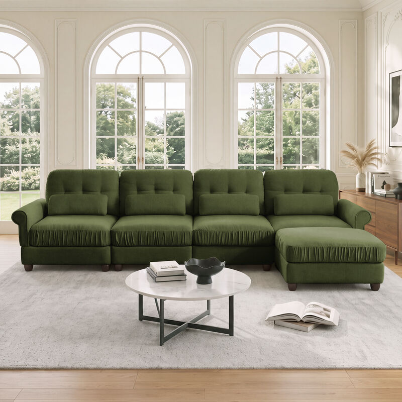Toxmam Chenille 4‑Seat Modular Sectional Sofa image number 1