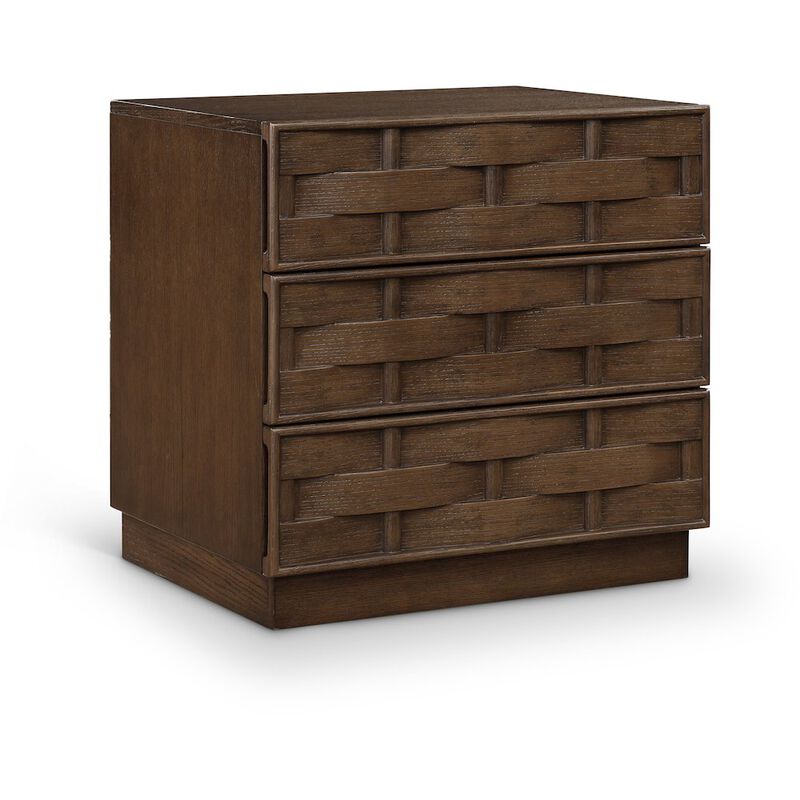 Meridian Furniture Weave Brown Night Stand