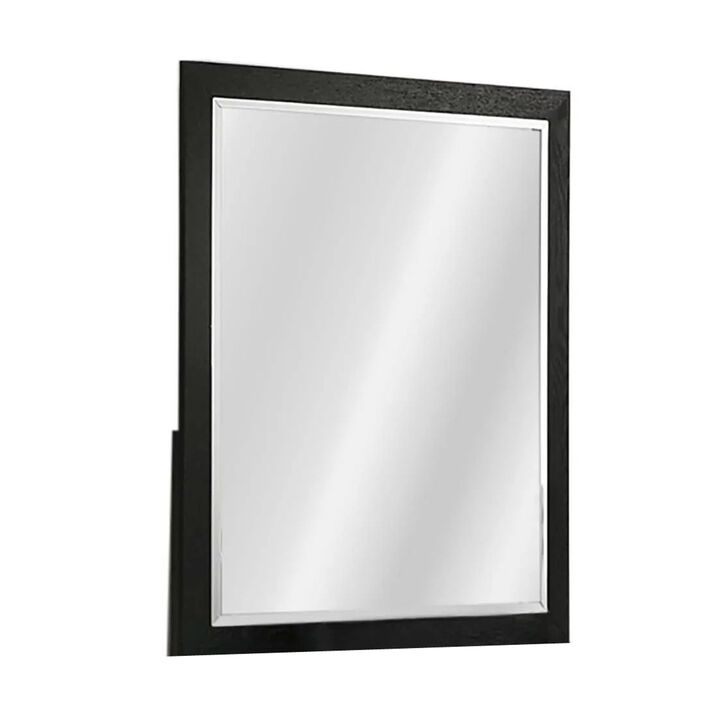 Portrait Dresser Mirror, Black, Rubberwood, 36x40 Wide Frame Profile