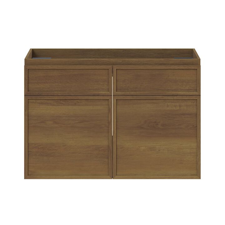 St. Tropez 30" Wall-Mounted Bathroom Vanity Cabinet without Top in Brown Oak