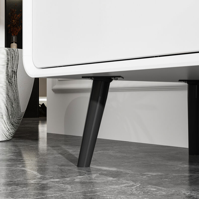 FUFU&GAGA Modern 15-Drawer Dresser with Sleek Black Handles (117.9" W x 15.7" D x 30.7" H), White