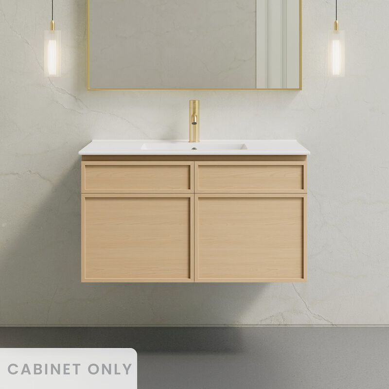 St. Tropez 36" Wall-Mounted Bathroom Vanity Cabinet without Top in Natural Oak image number 1