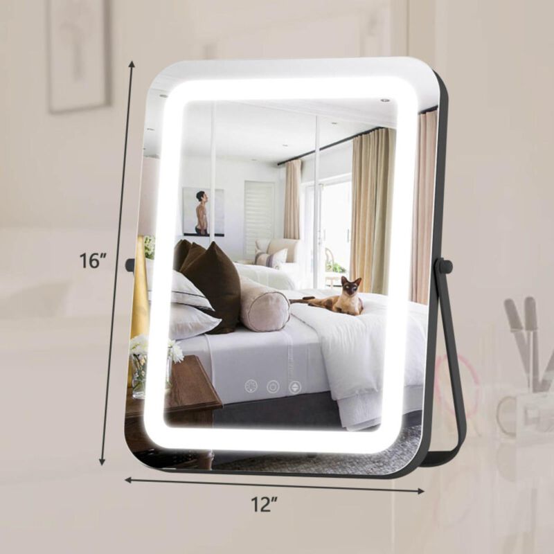 Hivvago Rectangular Vanity Makeup Mirror with 3 Color Dimmable Lighting
