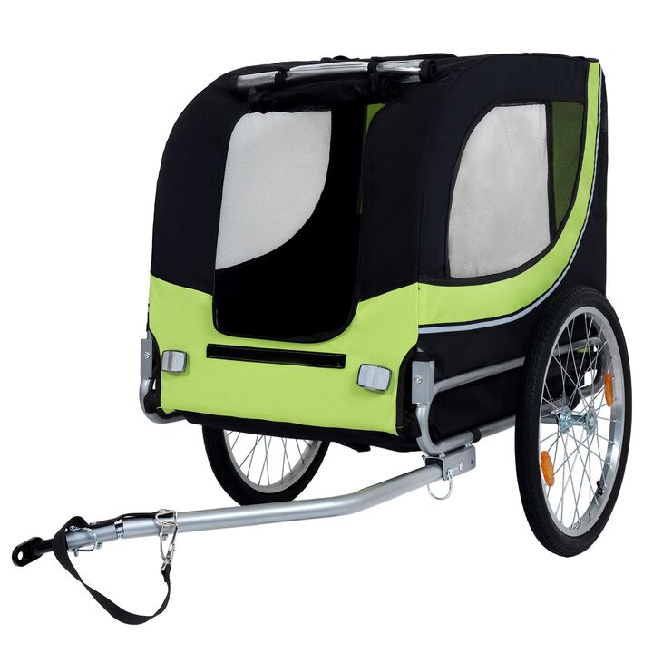 66LB Capacity All-Terrain Folding Dog Bike Trailer-Steel Frame for Cycling & Camping