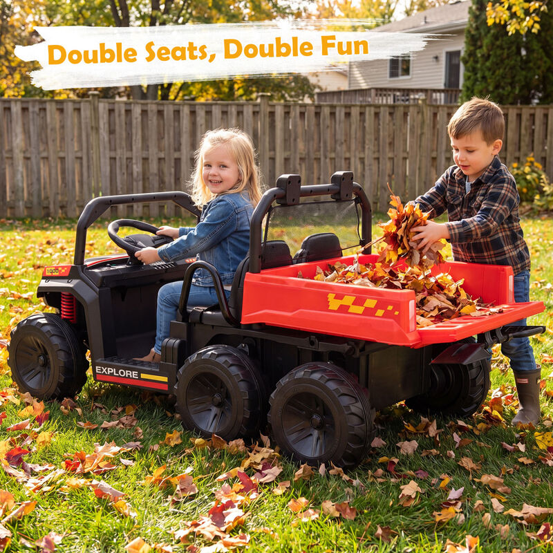 2 Seater 24V Ride On Dump Truck 4WD with Electric Dump Bed and Lights for Kids image number 1