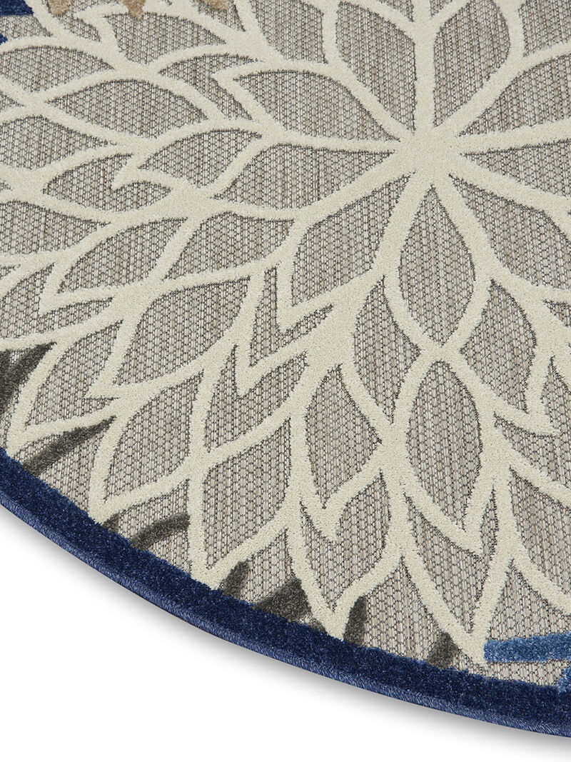 Aloha ALH05 Blue/Multicolor 7'10" x Round Rug