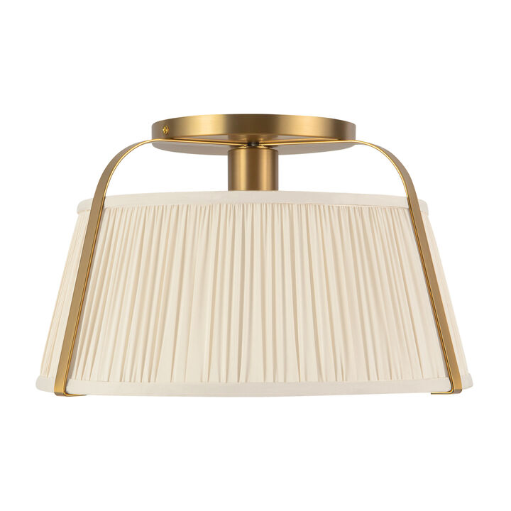 Scout 13 in Semi Flush Mount with Patterned Pleated Shade