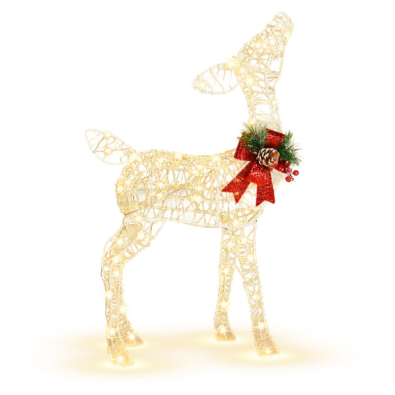 Christmas Reindeer Decoration with 50 Warm White LED Lights for Holiday Decor image number 0