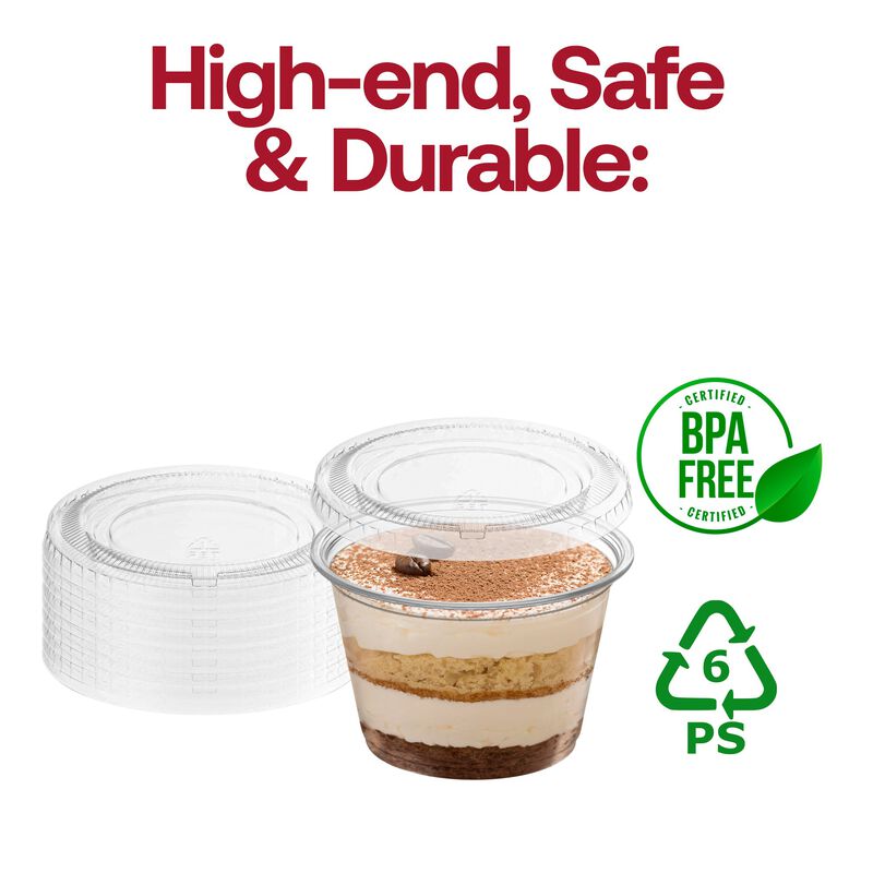 1oz Clear Plastic Souffle Cups with Lids (2500 Sets) image number 4