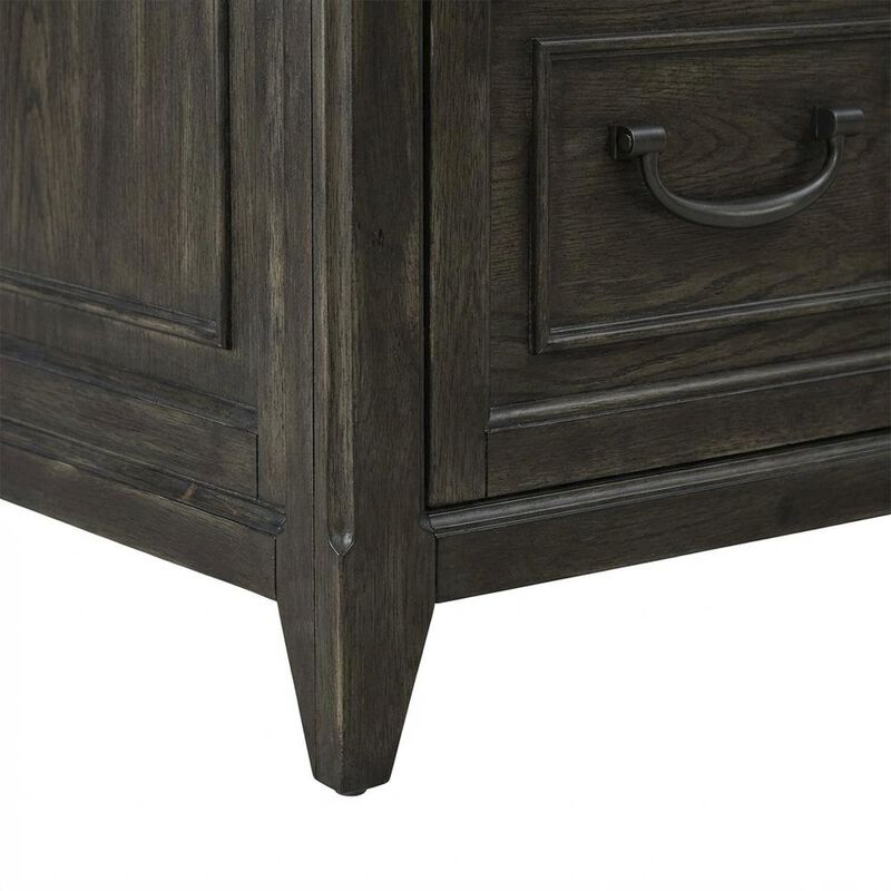 Liberty Furniture Elegant White Oak Veneer Credenza in Rubberwood Solids for Office Storage image number 5